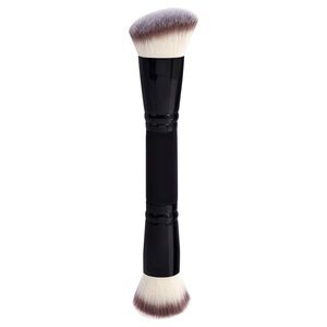 4/$20 NWT Unbranded Dual Ended Foundation Brush Flat Kabuki and Angled Black
